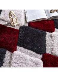Geo Dimensions Red Rug - Thumbnail - 4