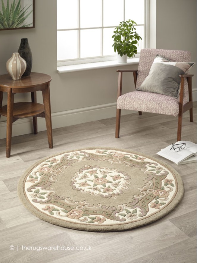 Shensi Beige Circle Rug - 2