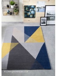 Trio Blue Ochre Rug - Thumbnail - 2