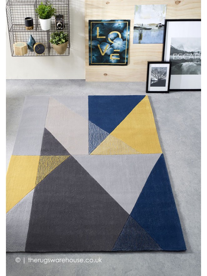 Trio Blue Ochre Rug - 2