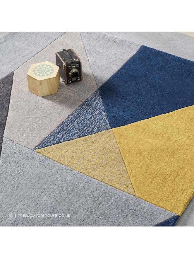 Trio Blue Ochre Rug - 3