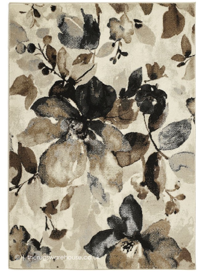 Watercolour Floral Beige Rug - 5