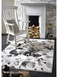 Watercolour Floral Grey Rug - Thumbnail - 2