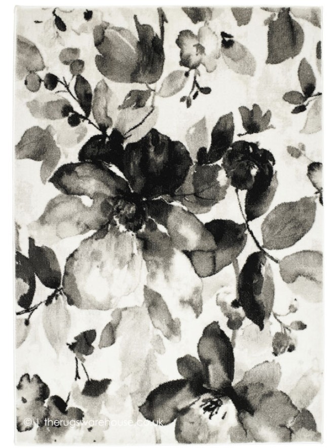 Watercolour Floral Grey Rug - 5