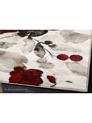 Watercolour Floral Red Rug - Thumbnail - 3