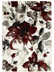 Watercolour Floral Red Rug - Thumbnail - 5