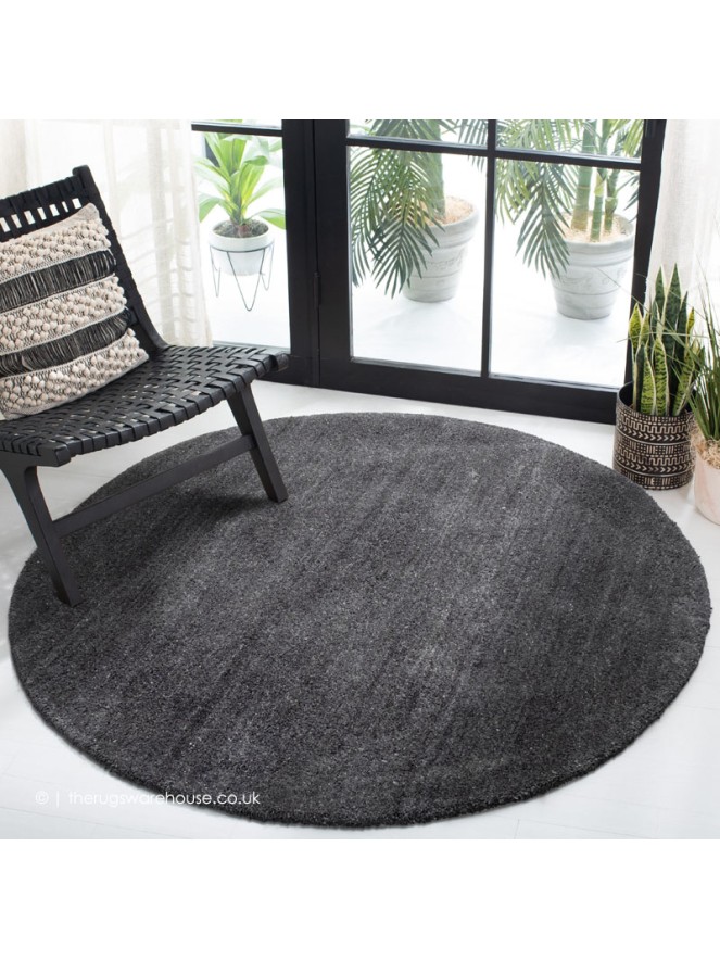 Basalt Charcoal Circle Rug - 2