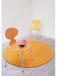 Harrare Orange Circle Rug - Thumbnail - 2