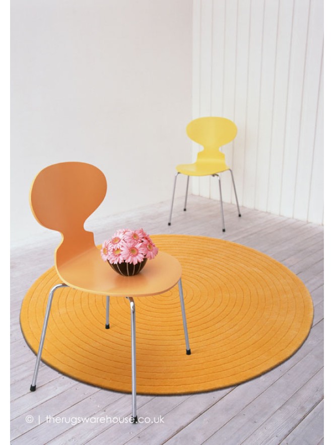 Harrare Orange Circle Rug - 2