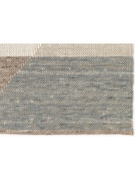 Edgy Cream Teal Rug - Thumbnail - 3