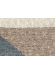 Edgy Cream Teal Rug - Thumbnail - 4