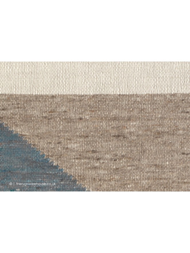 Edgy Cream Teal Rug - 4