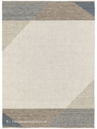 Edgy Cream Teal Rug - Thumbnail - 6