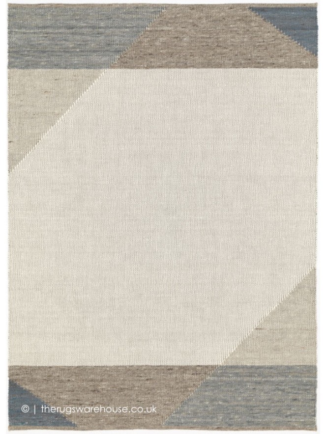 Edgy Cream Teal Rug - 6