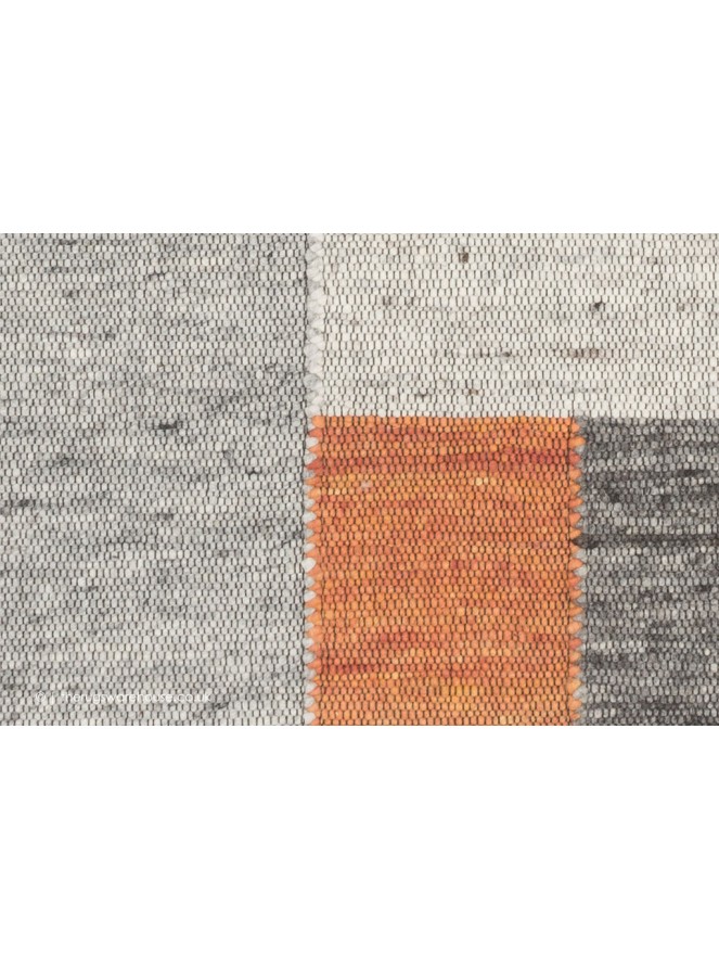 Tiko Blocks Grey Orange Rug - 4