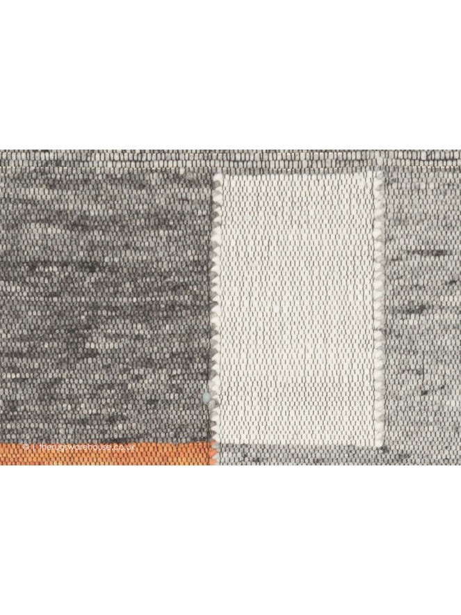 Tiko Blocks Grey Orange Rug - 5