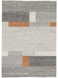 Tiko Blocks Grey Orange Rug - Thumbnail - 6