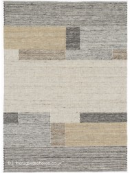 Tiko Blocks Grey Beige Rug - Thumbnail - 6