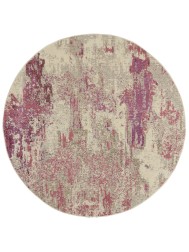 Celestial Ivory Pink Circle Rug - Thumbnail - 4