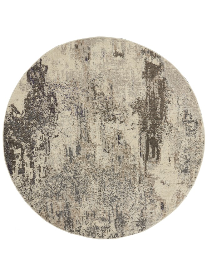 Celestial Ivory Grey Circle Rug - 5