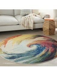 Celestial Waves Circle Rug - Thumbnail - 3