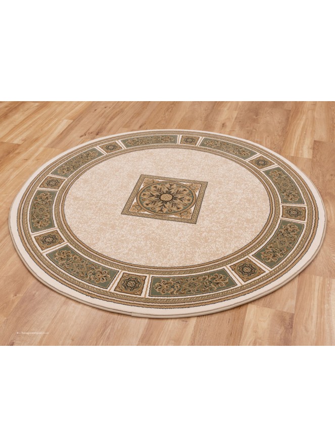 Piero Ivory Green Circle Rug - 2