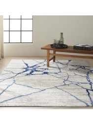 Riverflow Ivory Blue Rug - Thumbnail - 2