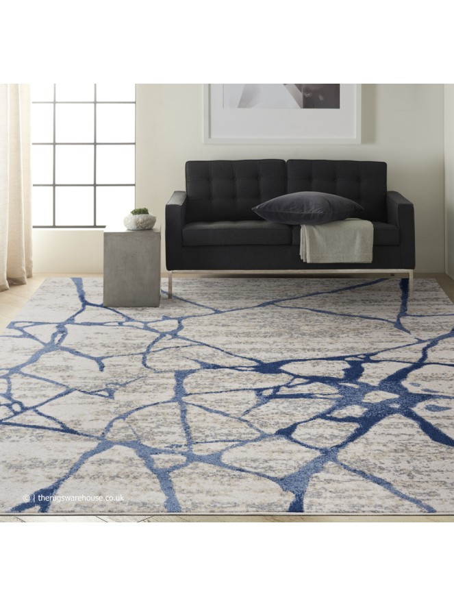 Riverflow Ivory Blue Rug - 3