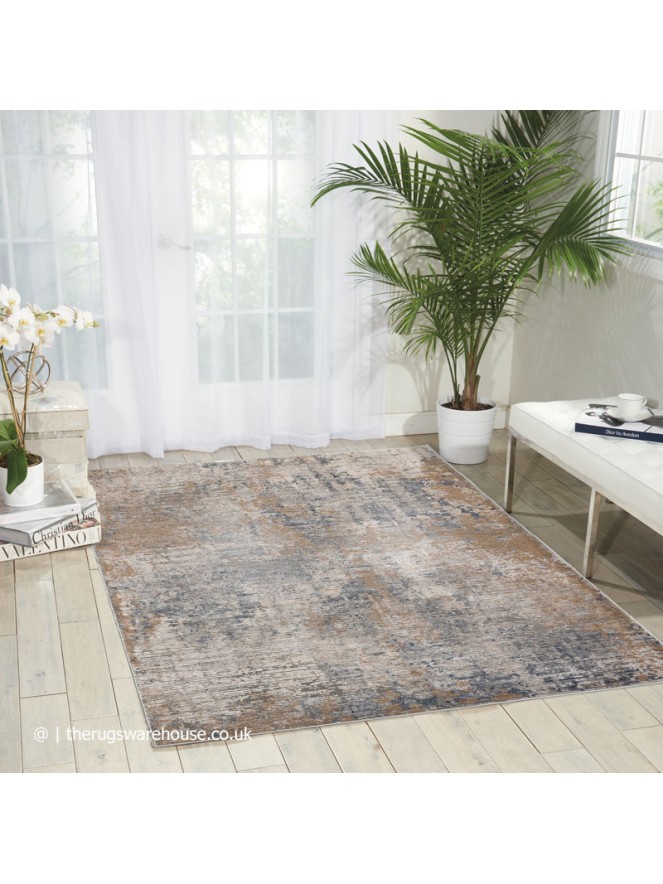 Luzon Abstract Blue Taupe Rug - 2