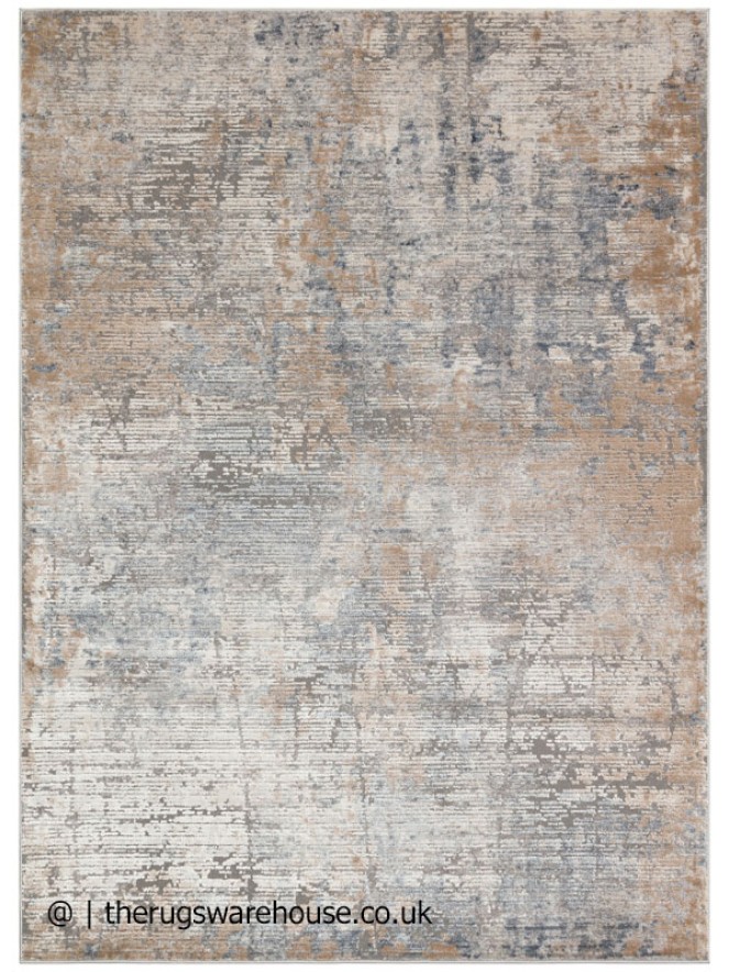 Luzon Abstract Blue Taupe Rug - 7