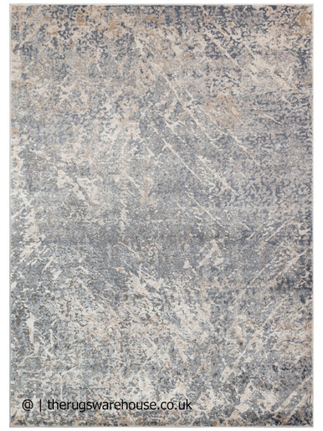 Luzon Abstract Blue Ivory Rug - 7