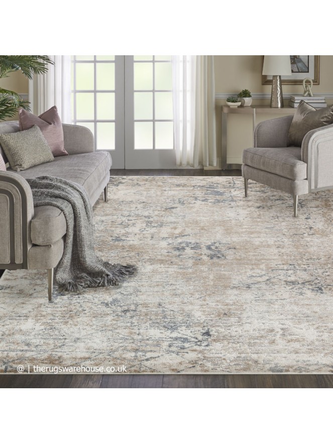Luzon Distressed Ivory Mix Rug - 2