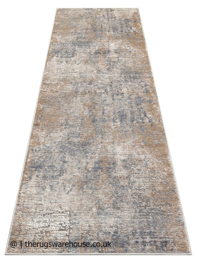 Luzon Abstract Blue Taupe Runner - 6