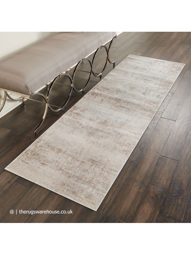 Luzon Distressed Ivory Taupe Runner - 2