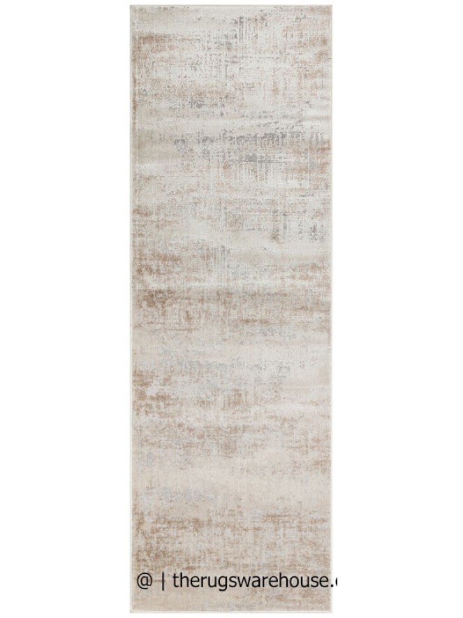 Luzon Distressed Ivory Taupe Runner - 7