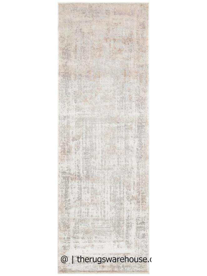 Luzon Distressed Ivory Grey Runner - 7