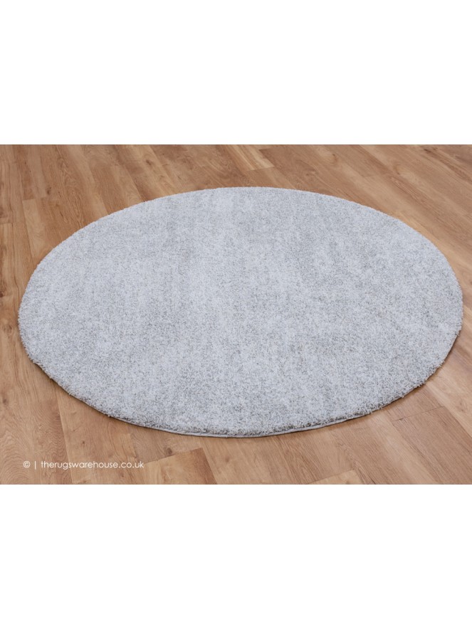 Mehari White Grey Mix Circle Rug - 2