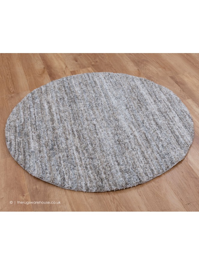 Dunya Beige Silver Circle Rug - 2