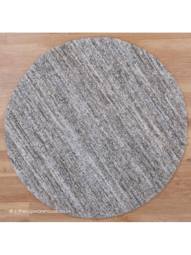 Dunya Beige Silver Circle Rug - 6