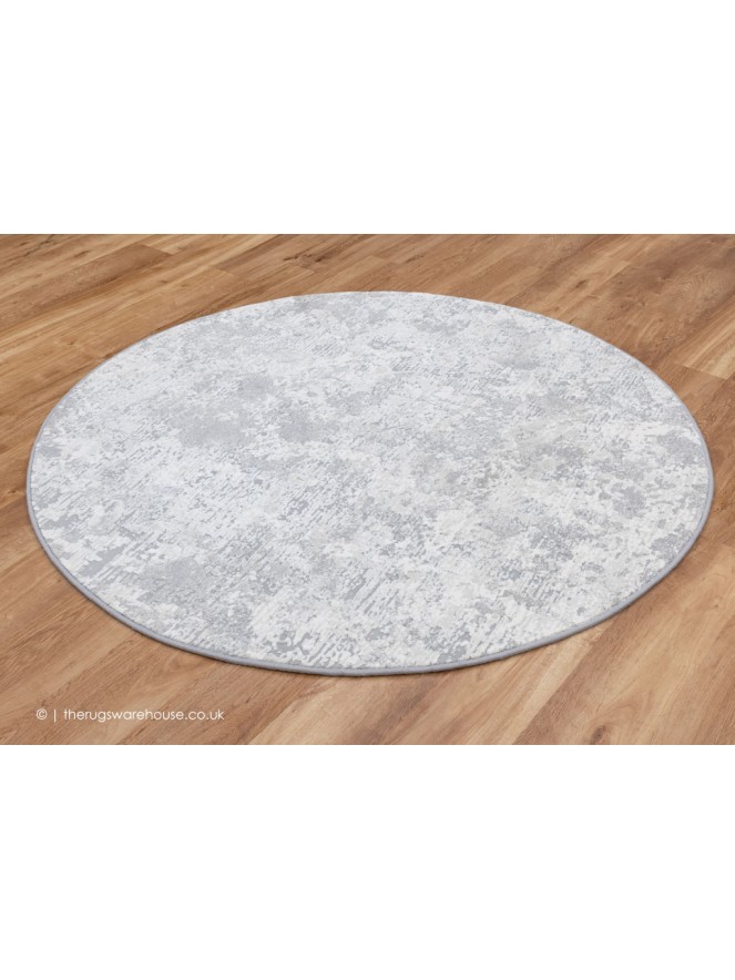 Yega Grey Cream Circle Rug - 2