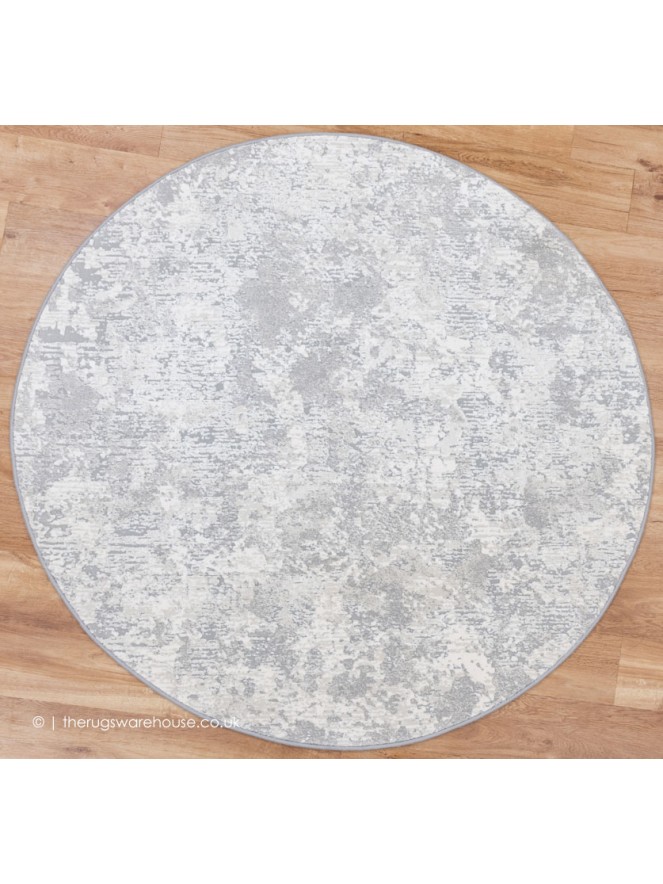 Yega Grey Cream Circle Rug - 7