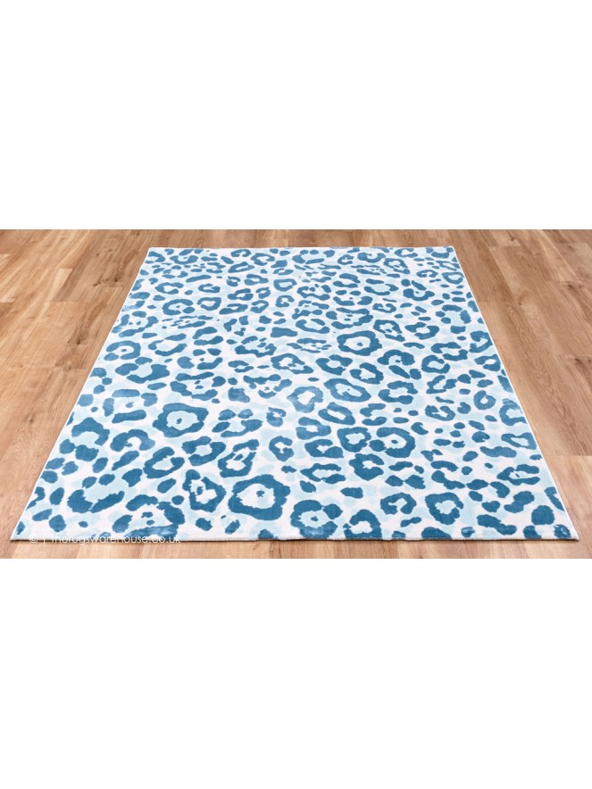 Leopard Quest Blue Rug - 2