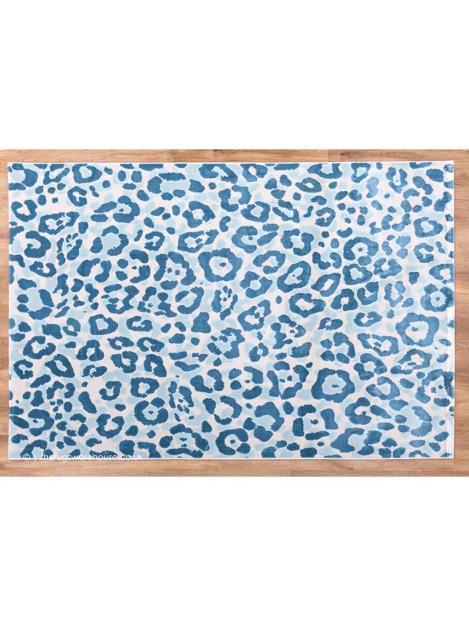 Leopard Quest Blue Rug - 8