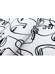 Faces White Black Rug - Thumbnail - 5