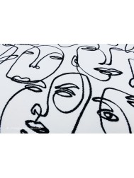 Faces White Black Rug - Thumbnail - 8