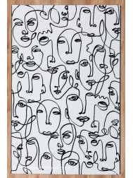 Faces White Black Rug - Thumbnail - 9