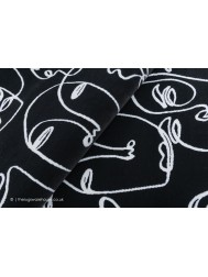 Faces Black White Rug - Thumbnail - 5