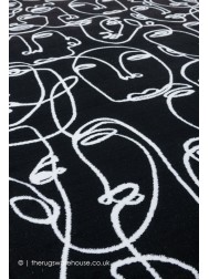 Faces Black White Rug - Thumbnail - 6