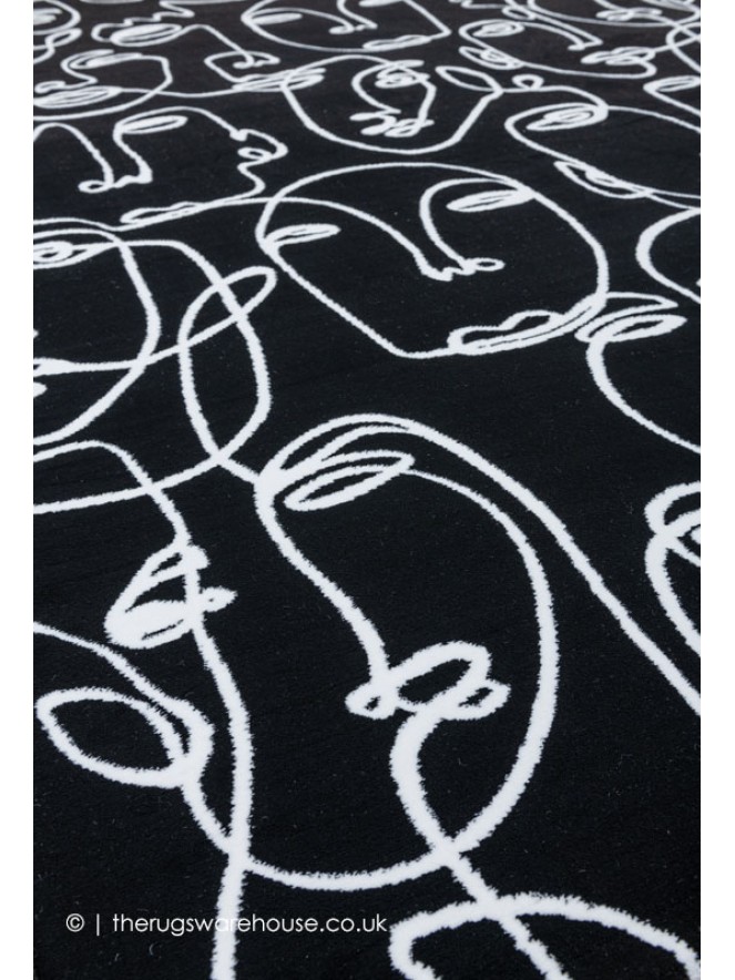 Faces Black White Rug - 6