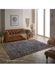 Sarouk 5096B Blue Red Rug - Thumbnail - 2